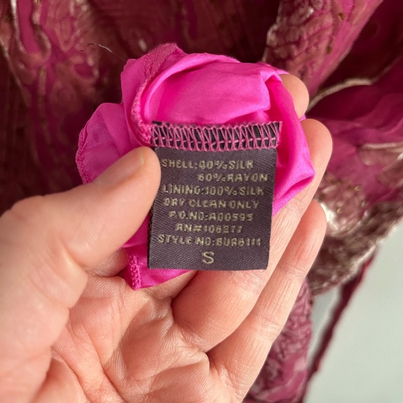 NWT Hale Bob pink dress with velvet and beaded details size small - Picture 12 of 16